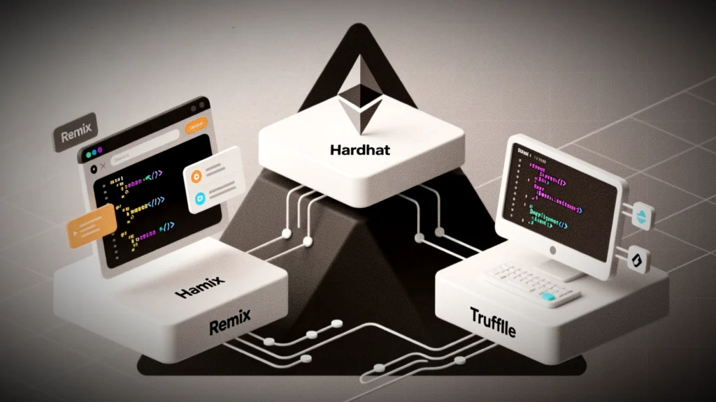 Remix, Hardhat, Truffle: руководство по инструментам разработки смарт-контрактов Ethereum.